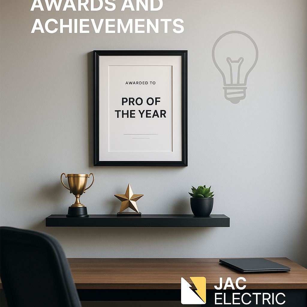 Jac Electric receiving award for top-rated electrician services in Mississauga