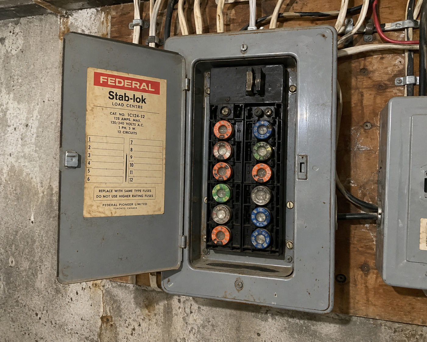 Older fuse panel replacement by JAC Electric in Mississauga